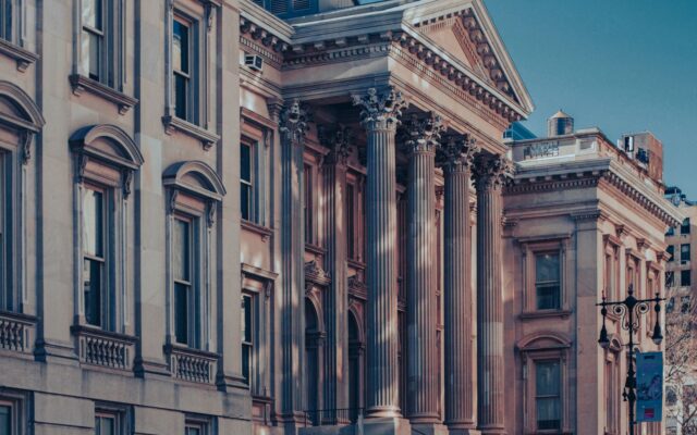 Neoclassical courthouse columns